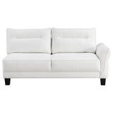 Caspian Upholstered Curved Arm Chaise Sectional Sofa White - 509550