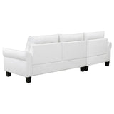 Caspian Upholstered Curved Arm Chaise Sectional Sofa White - 509550