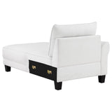 Caspian Upholstered Curved Arm Chaise Sectional Sofa White - 509550