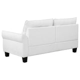 Caspian Upholstered Curved Arm Chaise Sectional Sofa White - 509550