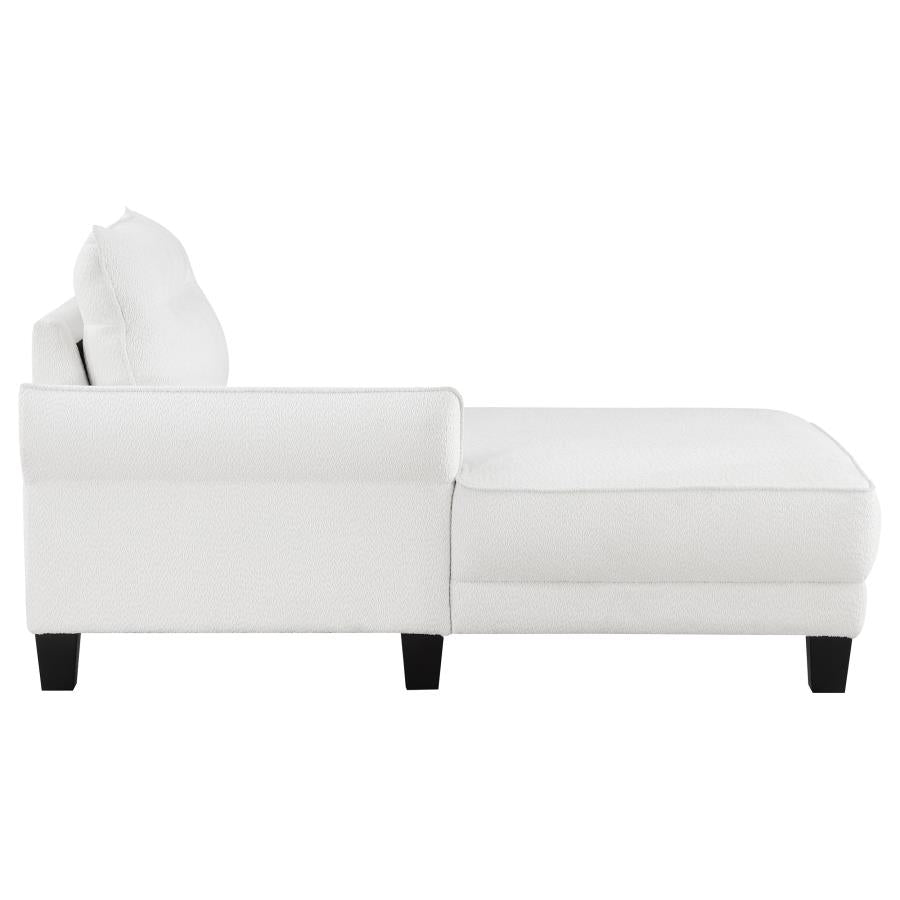 Caspian Upholstered Curved Arm Chaise Sectional Sofa White - 509550
