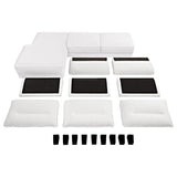Caspian Upholstered Curved Arm Chaise Sectional Sofa White - 509550