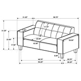 Deerhurst 2-piece Upholstered Track Arm Sofa Set Greige - 509647-S2