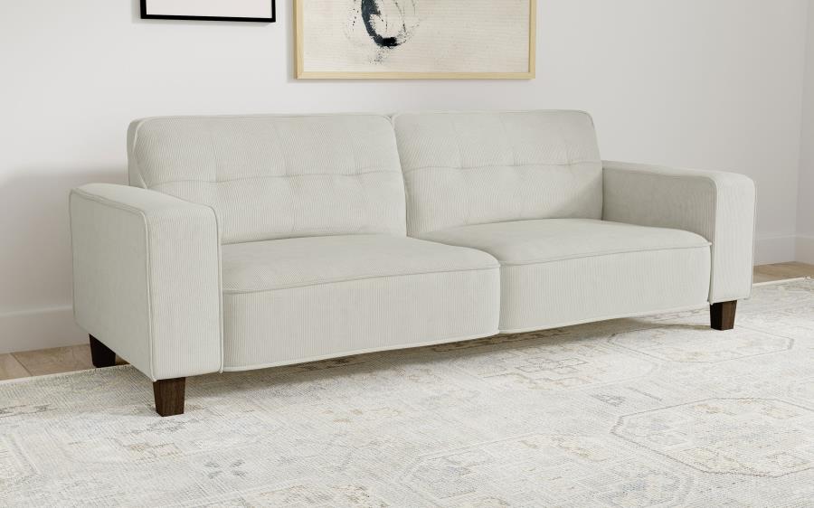 Deerhurst Upholstered Track Arm Tufted Sofa Greige - 509647
