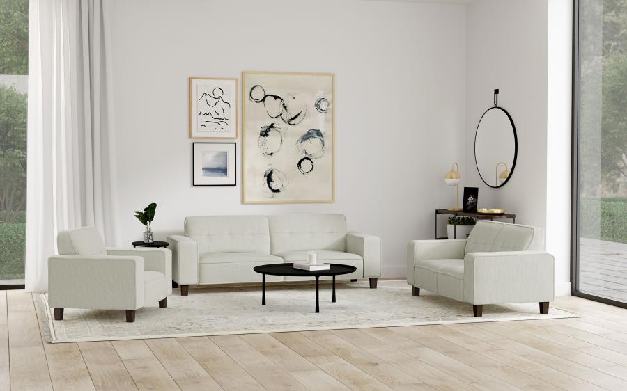 Deerhurst Upholstered Track Arm Tufted Loveseat Greige - 509648