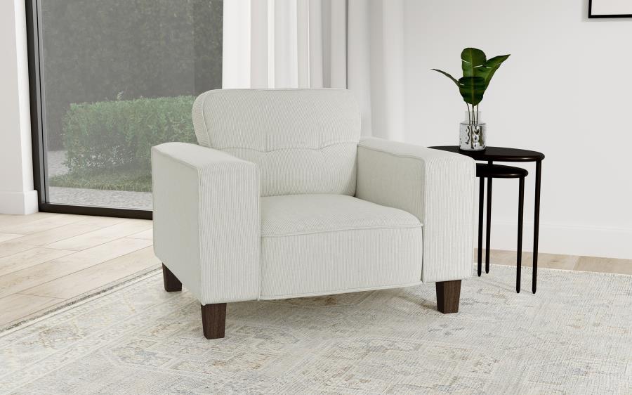 Deerhurst Upholstered Track Arm Tufted Accent Chair Greige - 509649
