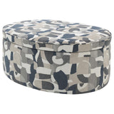 Tomkins Oval Upholstered Storage Ottoman Indigo Blue - 509674