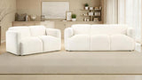 Dorset 2-piece Upholstered Round Track Arm Sofa Set White - 509811-S2