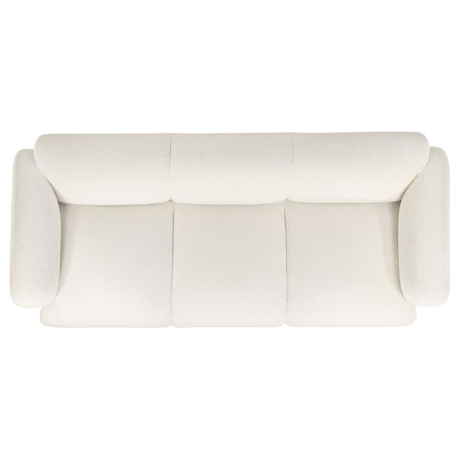 Dorset 2-piece Upholstered Round Track Arm Sofa Set White - 509811-S2