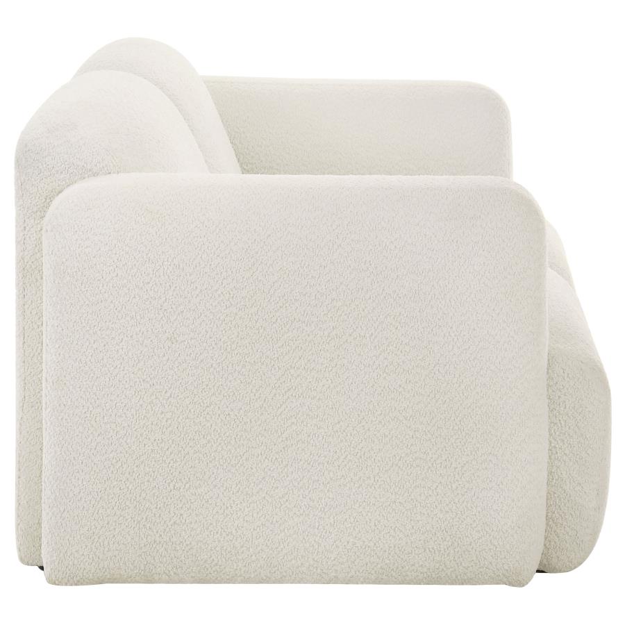 Dorset 2-piece Upholstered Round Track Arm Sofa Set White - 509811-S2
