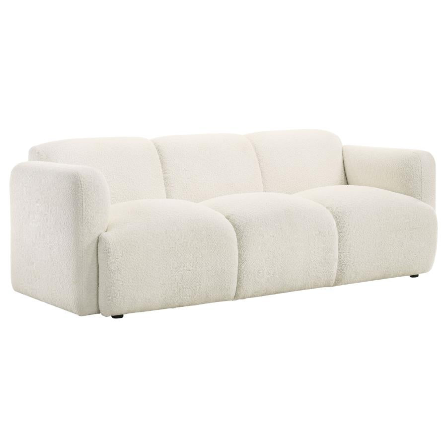 Dorset Fabric Upholstered Round Track Arm Sofa White - 509811