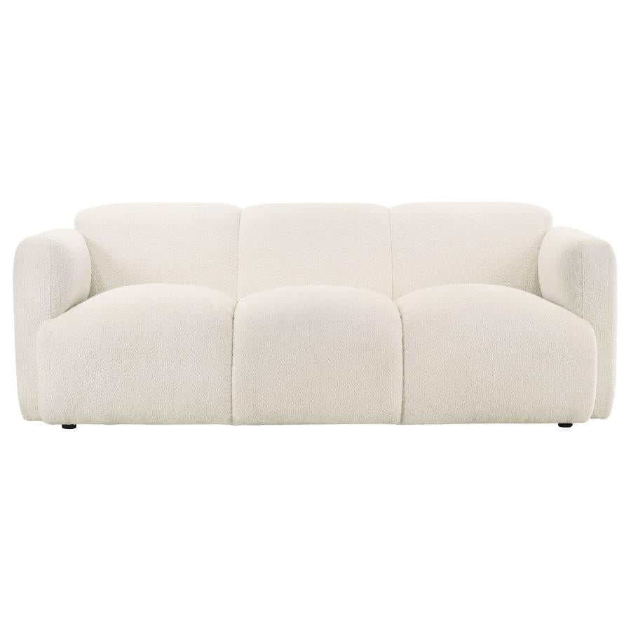Dorset Fabric Upholstered Round Track Arm Sofa White - 509811