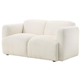 Dorset Fabric Upholstered Round Track Arm Loveseat White - 509812