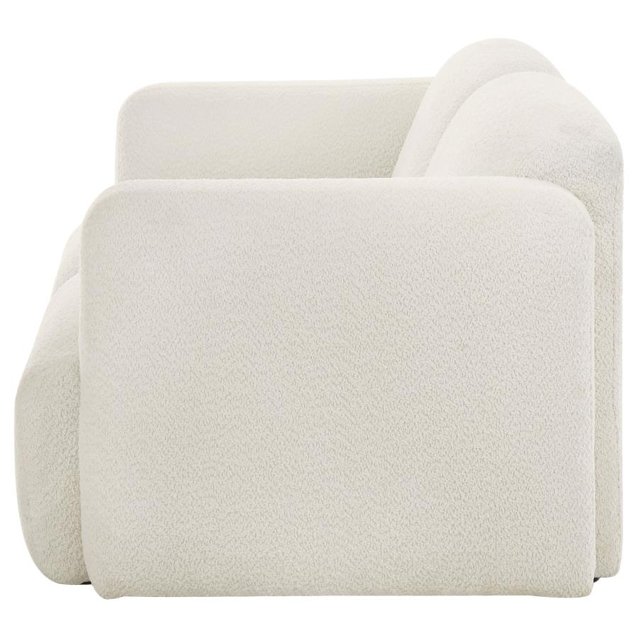 Dorset Fabric Upholstered Round Track Arm Loveseat White - 509812