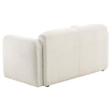 Dorset Fabric Upholstered Round Track Arm Loveseat White - 509812