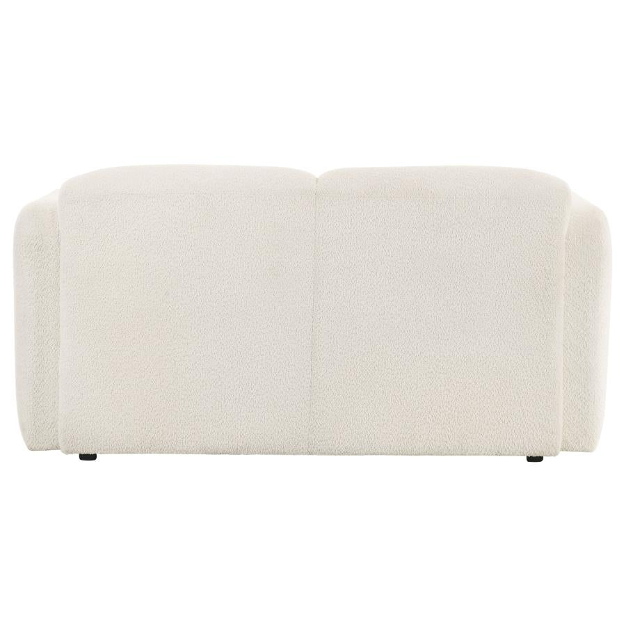 Dorset Fabric Upholstered Round Track Arm Loveseat White - 509812