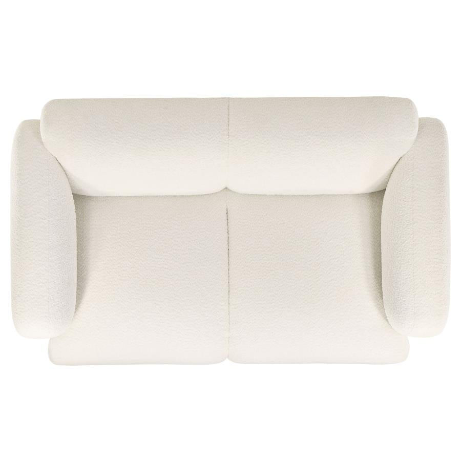 Dorset Fabric Upholstered Round Track Arm Loveseat White - 509812
