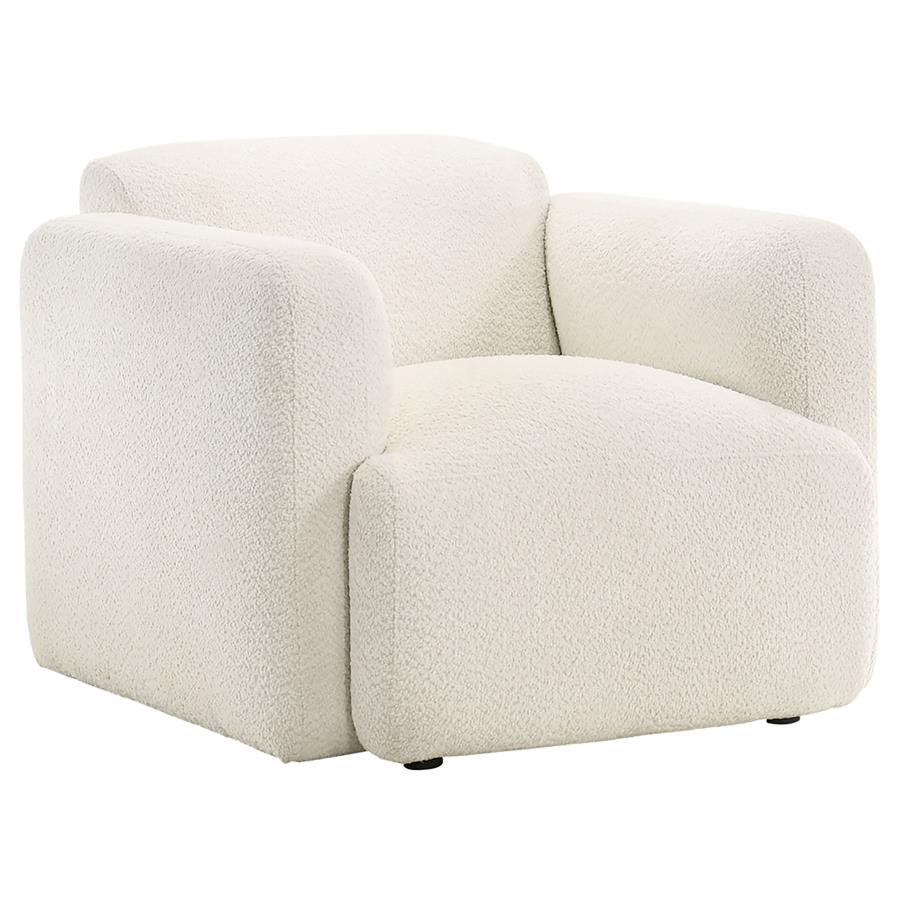 Dorset Fabric Upholstered Round Track Arm Accent Chair White - 509813