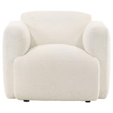 Dorset Fabric Upholstered Round Track Arm Accent Chair White - 509813