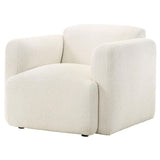 Dorset Fabric Upholstered Round Track Arm Accent Chair White - 509813
