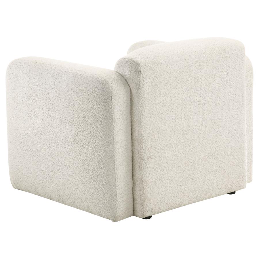 Dorset Fabric Upholstered Round Track Arm Accent Chair White - 509813