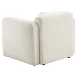 Dorset Fabric Upholstered Round Track Arm Accent Chair White - 509813