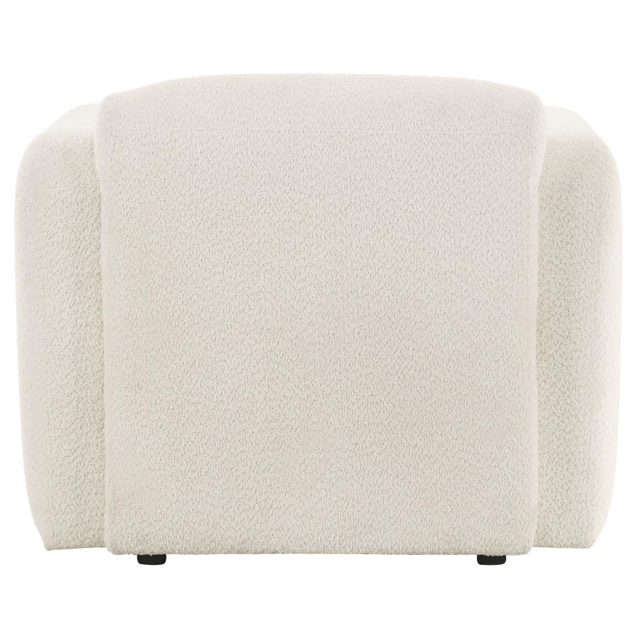 Dorset Fabric Upholstered Round Track Arm Accent Chair White - 509813