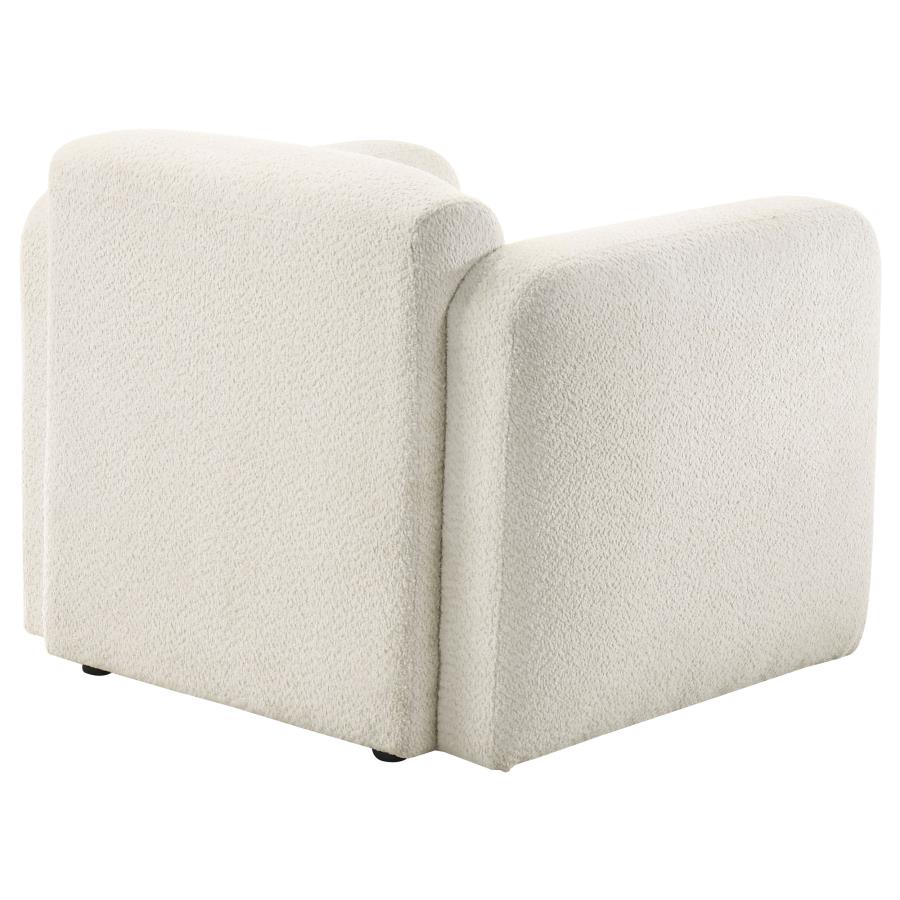 Dorset Fabric Upholstered Round Track Arm Accent Chair White - 509813