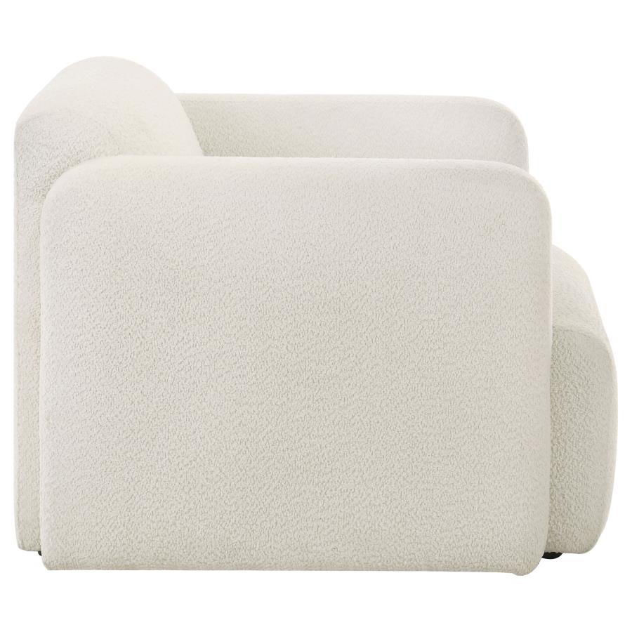 Dorset Fabric Upholstered Round Track Arm Accent Chair White - 509813