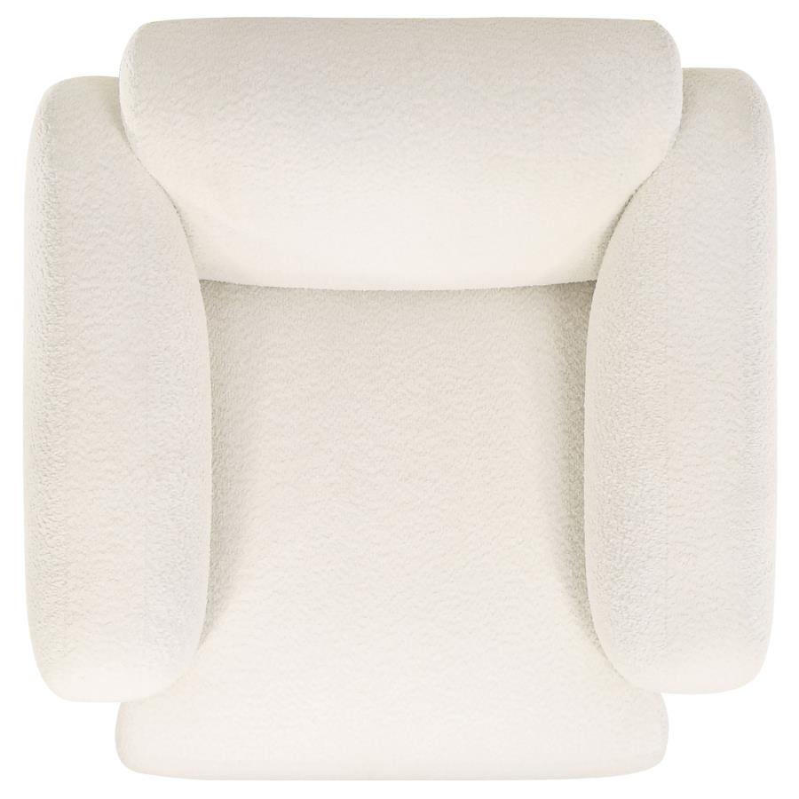 Dorset Fabric Upholstered Round Track Arm Accent Chair White - 509813