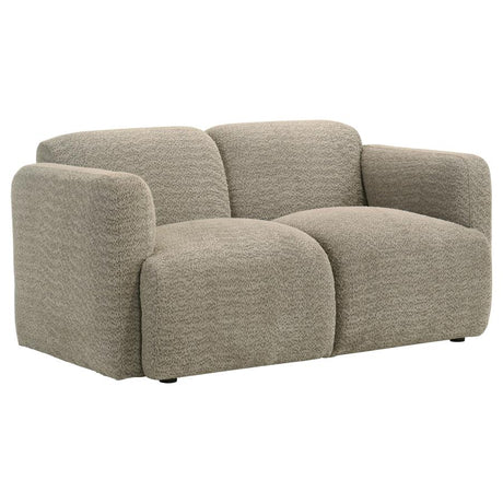 Dorset 2-piece Upholstered Round Track Arm Sofa Set Brown - 509814-S2
