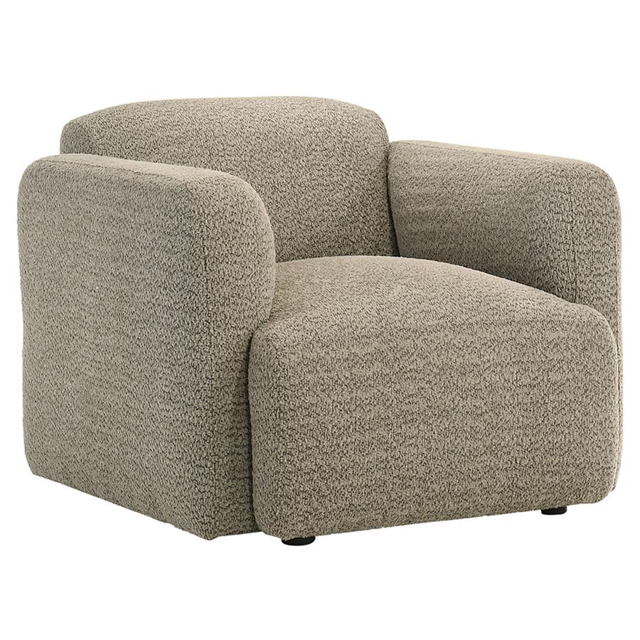 Dorset 3-piece Upholstered Round Track Arm Sofa Set Brown - 509814-S3