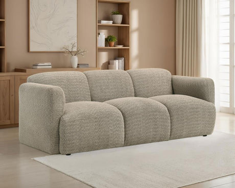Dorset Fabric Upholstered Round Track Arm Sofa Brown - 509814