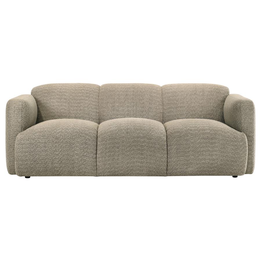 Dorset Fabric Upholstered Round Track Arm Sofa Brown - 509814