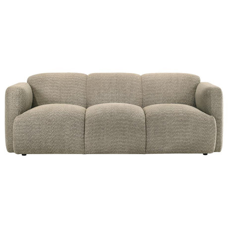Dorset Fabric Upholstered Round Track Arm Sofa Brown - 509814