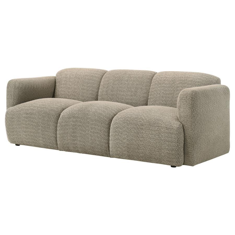 Dorset Fabric Upholstered Round Track Arm Sofa Brown - 509814