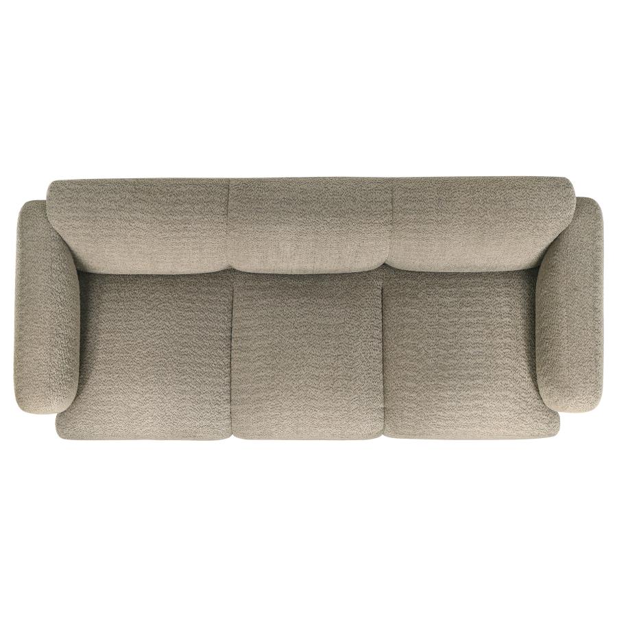 Dorset Fabric Upholstered Round Track Arm Sofa Brown - 509814