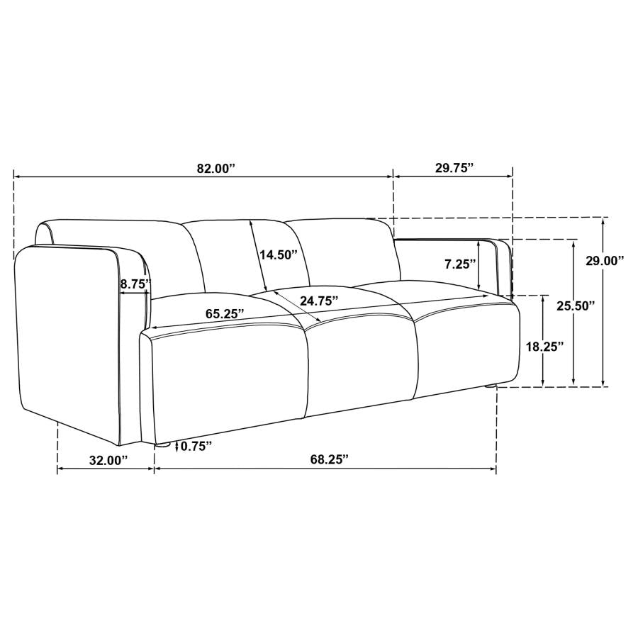 Dorset Fabric Upholstered Round Track Arm Sofa Brown - 509814