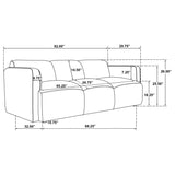 Dorset Fabric Upholstered Round Track Arm Sofa Brown - 509814