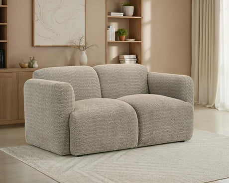 Dorset Fabric Upholstered Round Track Arm Loveseat Brown - 509815
