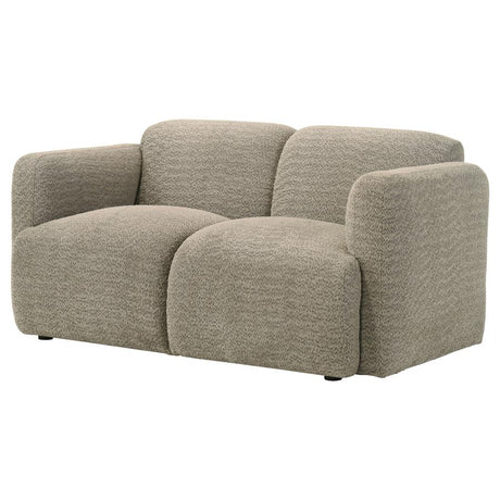 Dorset Fabric Upholstered Round Track Arm Loveseat Brown - 509815