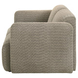 Dorset Fabric Upholstered Round Track Arm Loveseat Brown - 509815