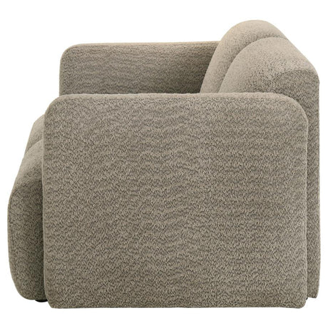 Dorset Fabric Upholstered Round Track Arm Loveseat Brown - 509815