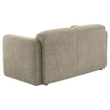 Dorset Fabric Upholstered Round Track Arm Loveseat Brown - 509815