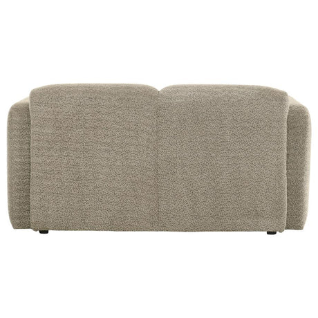 Dorset Fabric Upholstered Round Track Arm Loveseat Brown - 509815