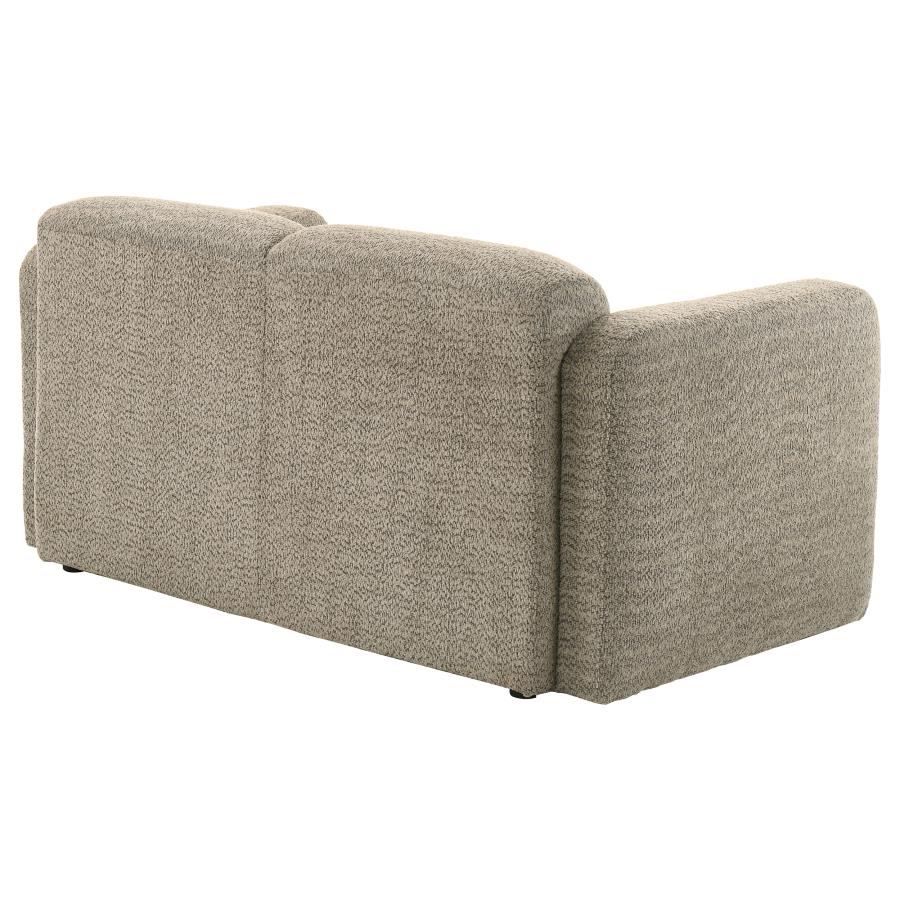 Dorset Fabric Upholstered Round Track Arm Loveseat Brown - 509815