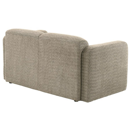 Dorset Fabric Upholstered Round Track Arm Loveseat Brown - 509815