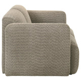 Dorset Fabric Upholstered Round Track Arm Loveseat Brown - 509815