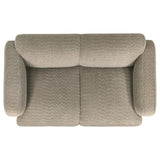 Dorset Fabric Upholstered Round Track Arm Loveseat Brown - 509815