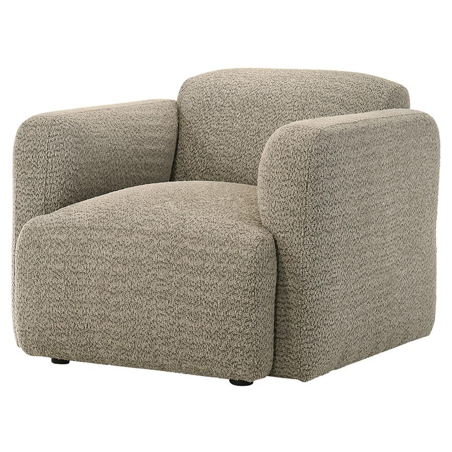 Dorset Fabric Upholstered Round Track Arm Accent Chair Brown - 509816